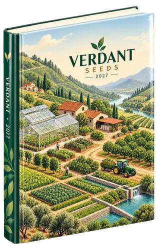 Illustrated world diary cover concept for agri & seeds, sample brand Verdant