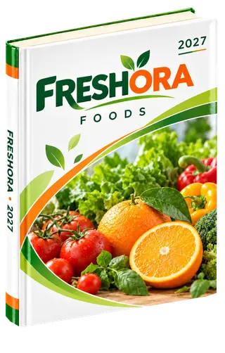 Contemporary layout diary cover concept for food & fmcg, sample brand Freshora