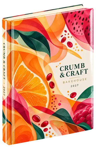 Chromatic flow diary cover concept for food & fmcg, sample brand Crumb & Craft