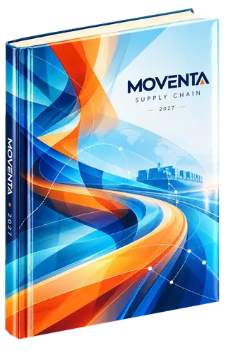 Chromatic flow diary cover concept for logistics, sample brand Moventa