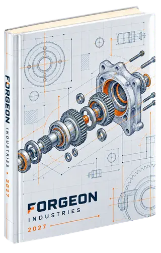 Precision grid diary cover concept for manufacturing, sample brand Forgeon