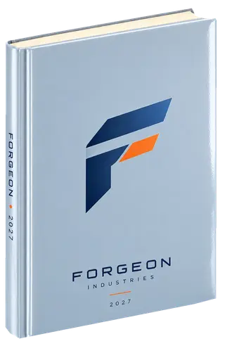 Quiet signature diary cover concept for manufacturing, sample brand Forgeon